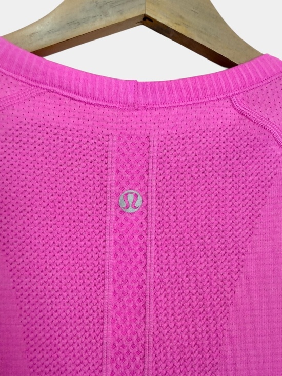 LULULEMON Swiftly Tech Stripe Pow Pink / Sakura Pink Top, Athletic Tank, Sz 12 - Picture 13 of 16